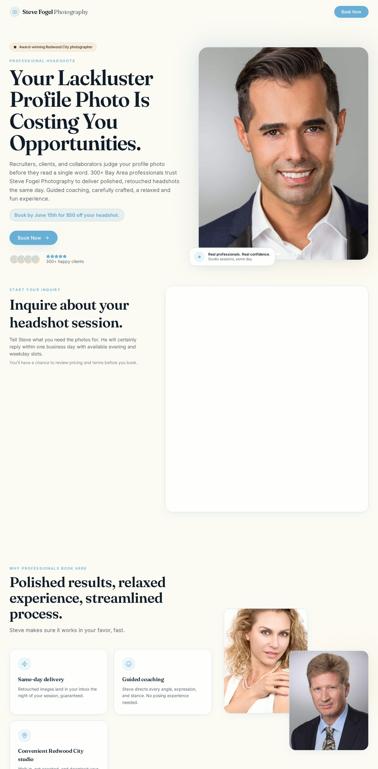 Homepage of Steve Fogel Photography website