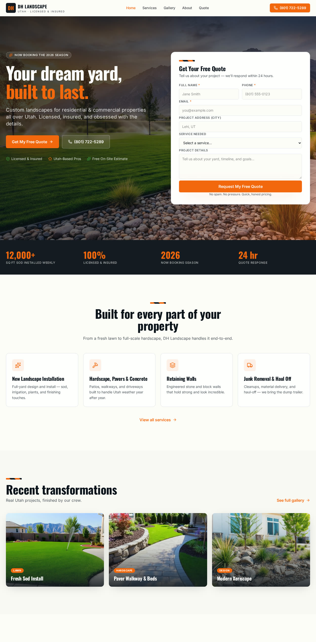 Homepage of DH Landscape website